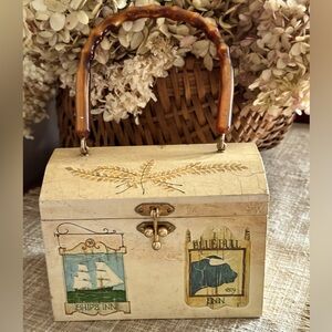 1970’s Wooden Decoupage Box Purse